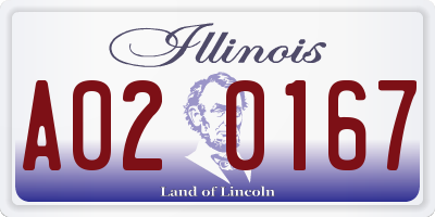 IL license plate A020167