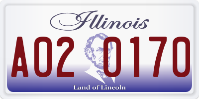 IL license plate A020170