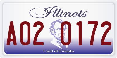 IL license plate A020172