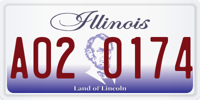 IL license plate A020174