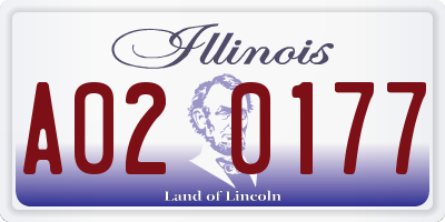 IL license plate A020177