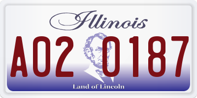 IL license plate A020187