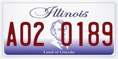 IL license plate A020189