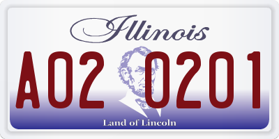 IL license plate A020201