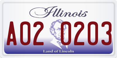 IL license plate A020203