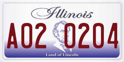 IL license plate A020204