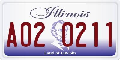 IL license plate A020211