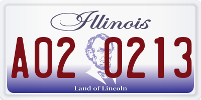 IL license plate A020213