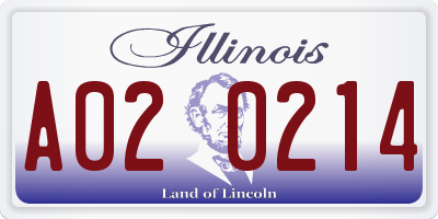 IL license plate A020214