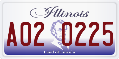 IL license plate A020225