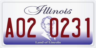 IL license plate A020231
