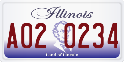 IL license plate A020234