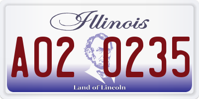 IL license plate A020235