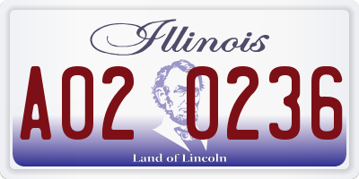 IL license plate A020236