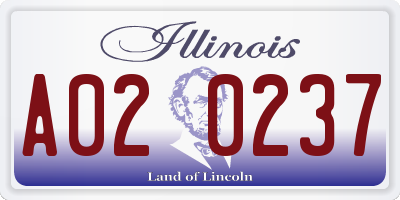IL license plate A020237