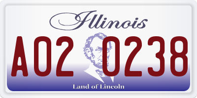 IL license plate A020238