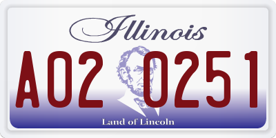 IL license plate A020251
