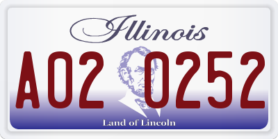 IL license plate A020252