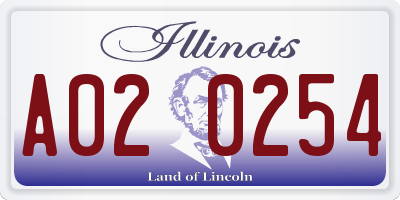 IL license plate A020254