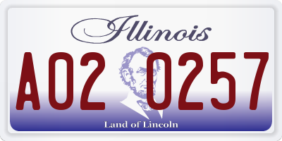 IL license plate A020257