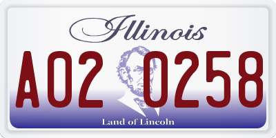 IL license plate A020258