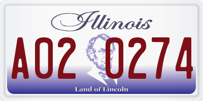 IL license plate A020274