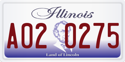 IL license plate A020275