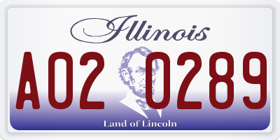 IL license plate A020289