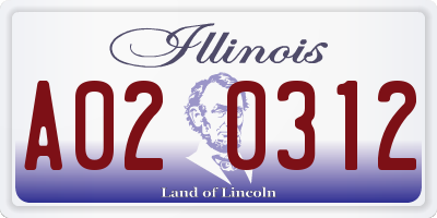IL license plate A020312