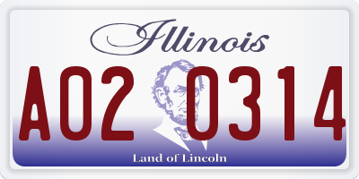 IL license plate A020314
