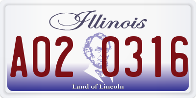 IL license plate A020316