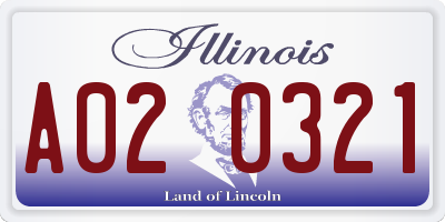 IL license plate A020321