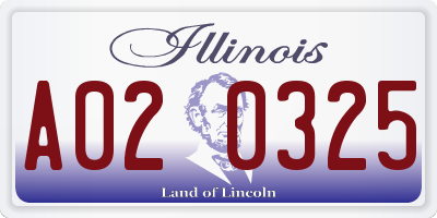 IL license plate A020325