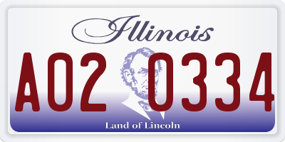 IL license plate A020334