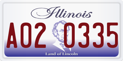 IL license plate A020335
