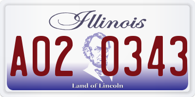 IL license plate A020343