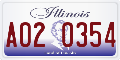 IL license plate A020354