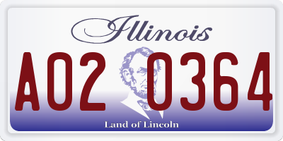 IL license plate A020364
