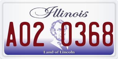 IL license plate A020368