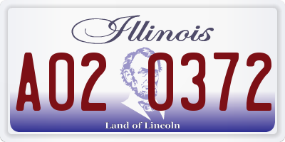 IL license plate A020372