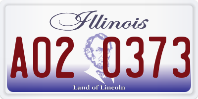 IL license plate A020373