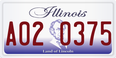 IL license plate A020375