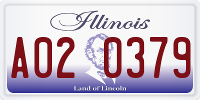 IL license plate A020379