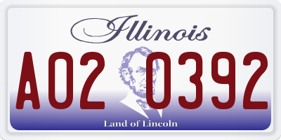 IL license plate A020392