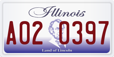 IL license plate A020397