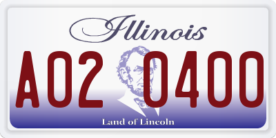 IL license plate A020400