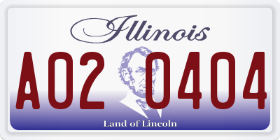 IL license plate A020404