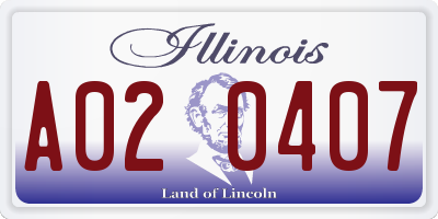 IL license plate A020407