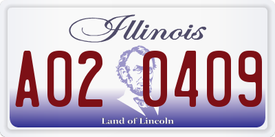 IL license plate A020409