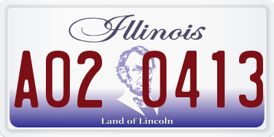IL license plate A020413